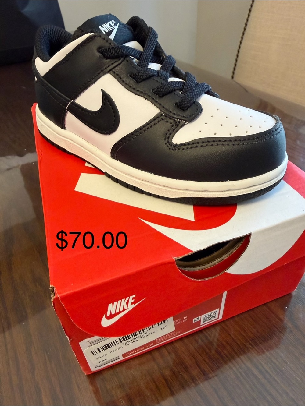 Nike Kids Black and White Low-Top Sneakers